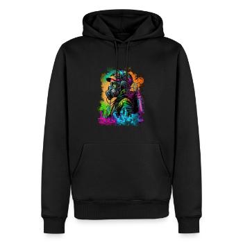 graffiti girl2 - Männer Premium Bio Hoodie - Schwarz - Vorne - Nico (187cm)