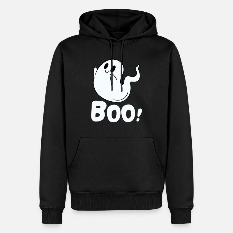 Boo Geist - Männer Premium Bio Hoodie - Schwarz