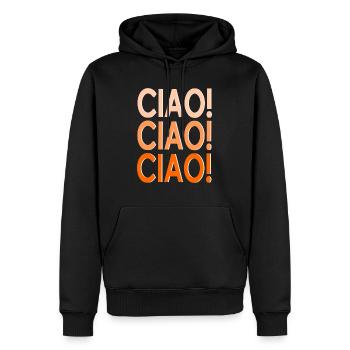 CIAO! - Men’s Premium Organic Hoodie - black - Front - Nico (187cm)