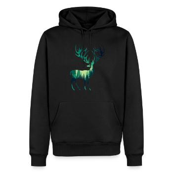 Forest Stag - Men’s Premium Organic Hoodie - black - Front - Nico (187cm)