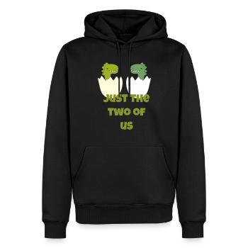 zwei dino babys - Männer Premium Bio Hoodie - Schwarz - Vorne - Nico (187cm)