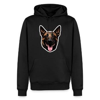 Malinois - Sweat à capuche Premium bio Homme - noir - Devant - Nico (187cm)