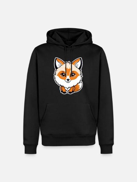 Fluffy fox - Men’s Premium Organic Hoodie - black