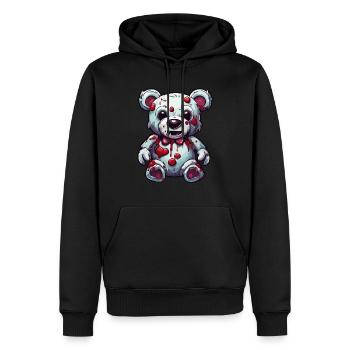 Ours en peluche / Peluche / Animal en peluche / Idée cadeau - Sweat à capuche Premium bio Homme - noir - Devant - Nico (187cm)