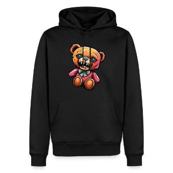 Ours en peluche / Peluche / Animal en peluche / Idée cadeau - Sweat à capuche Premium bio Homme - noir - Devant - Nico (187cm)