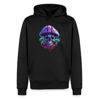 Mushroom / Mushroom / Meadow / Forest / Goa / Psy - Men’s Premium Organic Hoodie - black - Front - Nico (187cm)