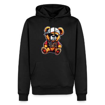 Teddybär / Kuscheltier / Stofftier / Geschenkidee - Männer Premium Bio Hoodie - Schwarz - Vorne - Nico (187cm)