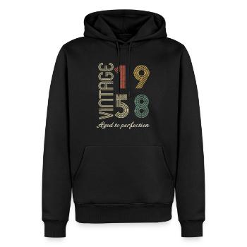 66 Years Birthday Gift - 1958 - Men’s Premium Organic Hoodie - black - Front - Nico (187cm)