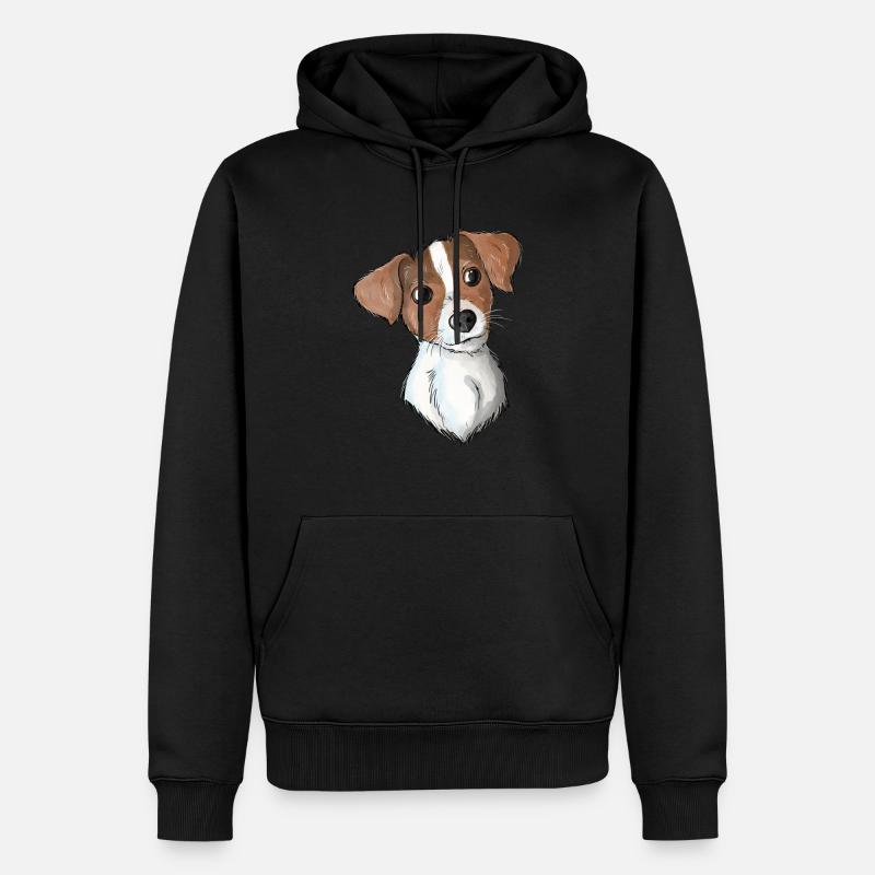 Jack Russell Pattern 4 - Männer Premium Bio Hoodie - Schwarz