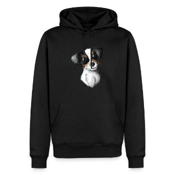 Jack Russell Pattern 3 - Männer Premium Bio Hoodie - Schwarz - Vorne - Nico (187cm)