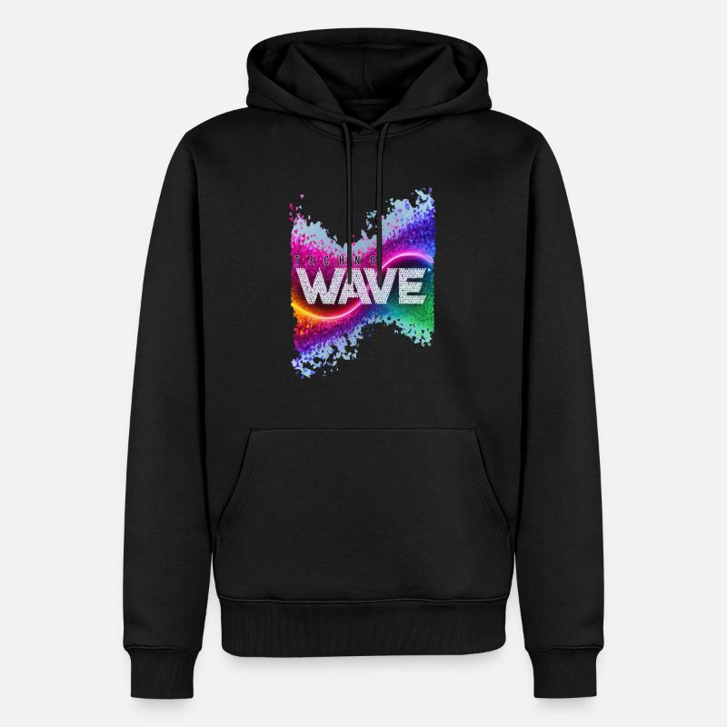 techno wave - Männer Premium Bio Hoodie - Schwarz