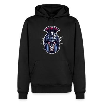 Tête de soldat romain - Sweat à capuche Premium bio Homme - noir - Devant - Nico (187cm)