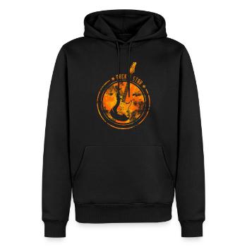 Rock Star Orange - Sweat à capuche Premium bio Homme - noir - Devant - Nico (187cm)