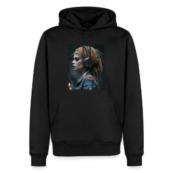 Musik ist mein Leben - Männer Premium Bio Hoodie - Schwarz - Vorne - Nico (187cm)