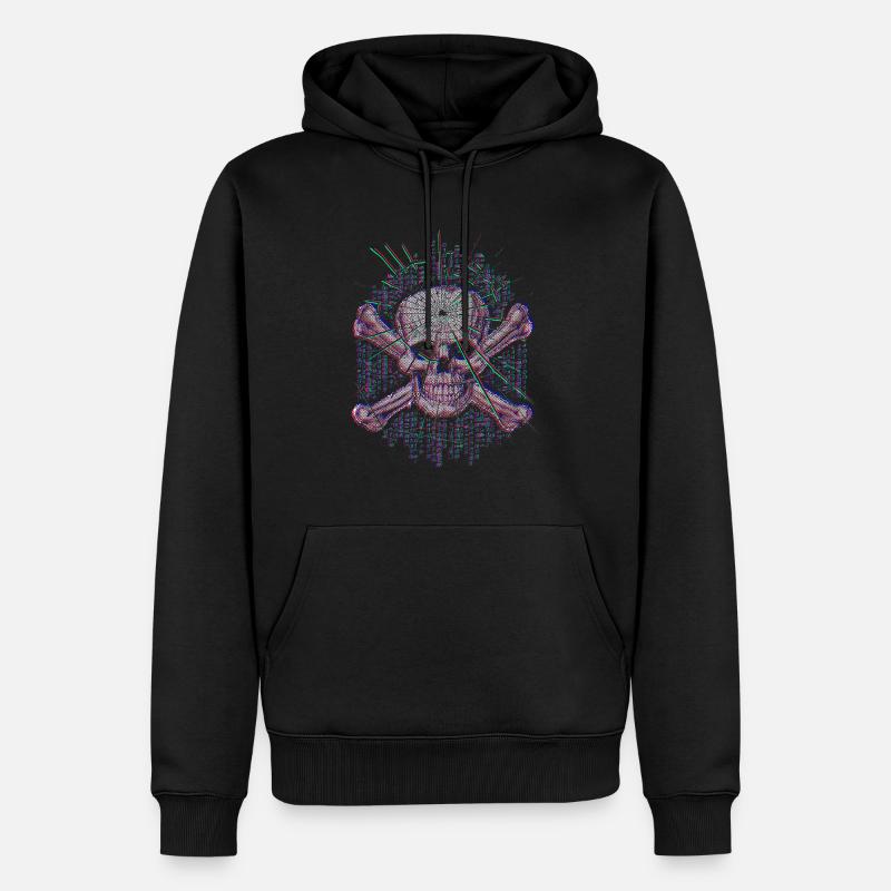 Erreur fatale (crâne) - Sweat à capuche Premium bio Homme - noir
