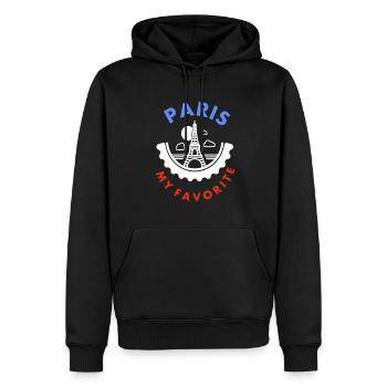 La ville de Paris Tour Eiffel Paris idée cadeau - Sweat à capuche Premium bio Homme - noir - Devant - Nico (187cm)