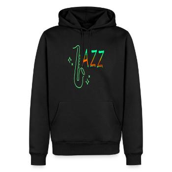 Jazz Musique Trompette Jouer Musiciens Idée Cadeau - Sweat à capuche Premium bio Homme - noir - Devant - Nico (187cm)