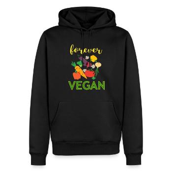 Für immer Vegan Vegetarier vegetarisch Geschenk - Männer Premium Bio Hoodie - Schwarz - Vorne - Nico (187cm)