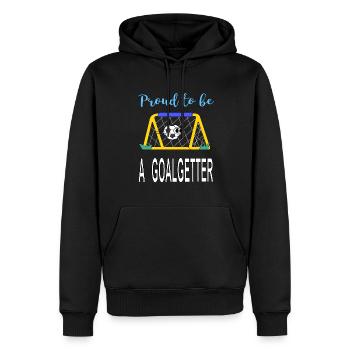 Je suis fier d’être un attaquant Idée cadeau Football - Sweat à capuche Premium bio Homme - noir - Devant - Nico (187cm)