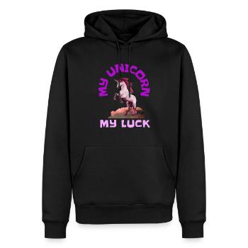 My Unicorn My Happiness Fable Fairy Tale Idée cadeau - Sweat à capuche Premium bio Homme - noir - Devant - Nico (187cm)