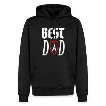 meilleur père Papa meilleur papa papa idée cadeau - Sweat à capuche Premium bio Homme - noir - Devant - Nico (187cm)
