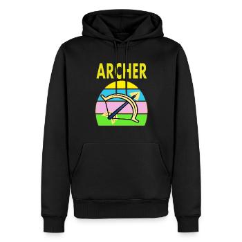 Bogenschießen Schießsport Armbrust Bogen Geschenk - Männer Premium Bio Hoodie - Schwarz - Vorne - Nico (187cm)