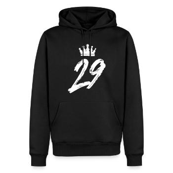 29 Zahl Krone - Männer Premium Bio Hoodie - Schwarz - Vorne - Nico (187cm)