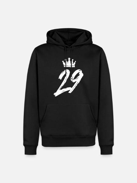 29 Zahl Krone - Männer Premium Bio Hoodie - Schwarz