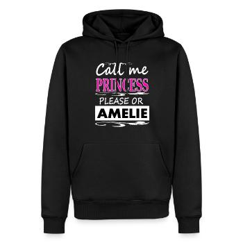 Ich heiße Amelie ich bin Amelie Mädchen Geschenk - Männer Premium Bio Hoodie - Schwarz - Vorne - Nico (187cm)