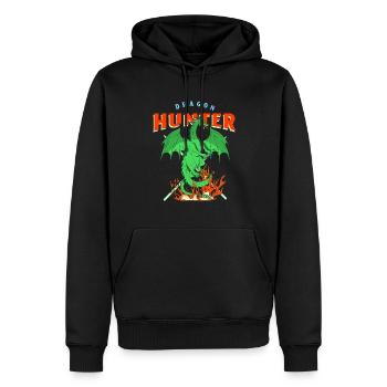 Dragon Crachats Feu Cadeau Personnage De Dessin Animé - Sweat à capuche Premium bio Homme - noir - Devant - Nico (187cm)