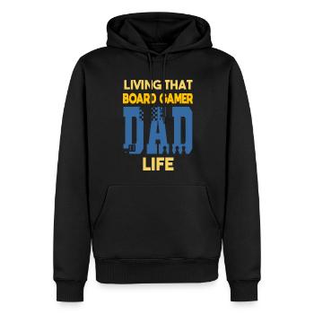 Living That Board Gamer Dad Life Papa Brettspieler - Männer Premium Bio Hoodie - Schwarz - Vorne - Nico (187cm)