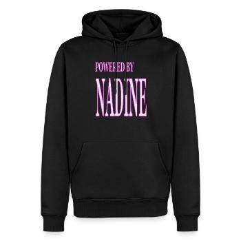 Ich heiße Nadine ich bin Nadine Powered by Nadine - Männer Premium Bio Hoodie - Schwarz - Vorne - Nico (187cm)