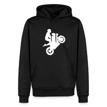 Motocross Motorrad fahren Stunt Kaskade Geschenk - Männer Premium Bio Hoodie - Schwarz - Vorne - Nico (187cm)