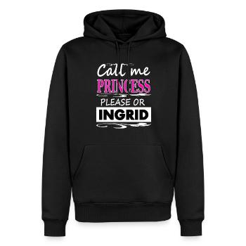 Ich heiße Ingrid Prinzessin Ingrid Geschenkidee - Männer Premium Bio Hoodie - Schwarz - Vorne - Nico (187cm)