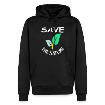 Sauvez la nature Sauvez le monde Environnement Cadeau - Sweat à capuche Premium bio Homme - noir - Devant - Nico (187cm)