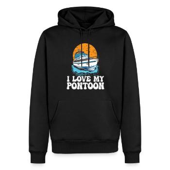 I Love My Pontoon Motorboat Owner Pontoon King - Männer Premium Bio Hoodie - Schwarz - Vorne - Nico (187cm)