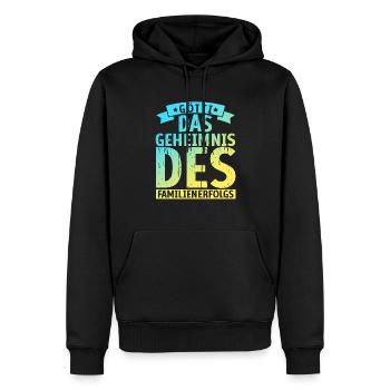 Götti Lustig - Männer Premium Bio Hoodie - Schwarz - Vorne - Nico (187cm)