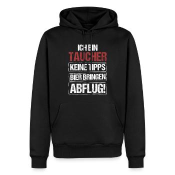 I'm a diver - bring beer and take off - Men’s Premium Organic Hoodie - black - Front - Nico (187cm)