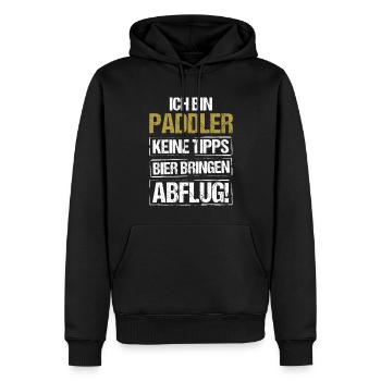 Je suis un pagayeur - apporte de la bière et décolle - Sweat à capuche Premium bio Homme - noir - Devant - Nico (187cm)