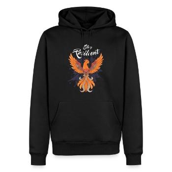 Stay Resilient - Le Phénix de la Résilience - Sweat à capuche Premium bio Homme - noir - Devant - Nico (187cm)