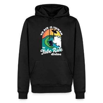 Lustiges Surfen T-Shirt Zitat, To Err (Air) ist menschlich - Männer Premium Bio Hoodie - Schwarz - Vorne - Nico (187cm)