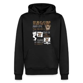 Chien Chihuahua Humour Homme Et Femme - Sweat à capuche Premium bio Homme - noir - Devant - Nico (187cm)