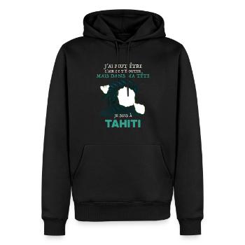 Tahiti Je T'Aime Cadeau Homme Ou Femme - Sweat à capuche Premium bio Homme - noir - Devant - Nico (187cm)