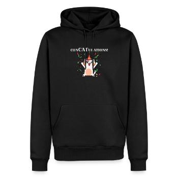 Chat mignon Félicitations Cadeau Idée Fête - Sweat à capuche Premium bio Homme - noir - Devant - Nico (187cm)