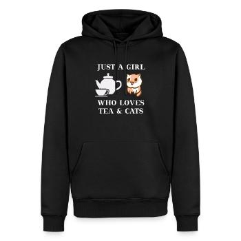 Tee Katze Geschenkidee süß niedlich - Männer Premium Bio Hoodie - Schwarz - Vorne - Nico (187cm)