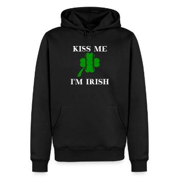 Embrasse-moi, je suis irlandais Clover Gift Idea Irlande - Sweat à capuche Premium bio Homme - noir - Devant - Nico (187cm)