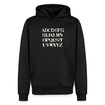 ABC Geschenkidee Alphabet - Männer Premium Bio Hoodie - Schwarz - Vorne - Nico (187cm)