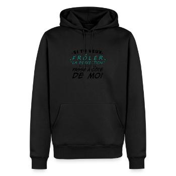 si tu veux frôler la perfection passe côté de moi - Sweat à capuche Premium bio Homme - noir - Devant - Nico (187cm)