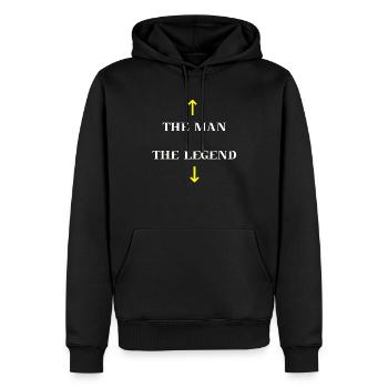 The Man, The Legend - lustige Geschenkidee witzig - Männer Premium Bio Hoodie - Schwarz - Vorne - Nico (187cm)