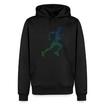 Jogging Course à pied Femmes Course à pied Running Cross Country Running - Sweat à capuche Premium bio Homme - noir - Devant - Nico (187cm)